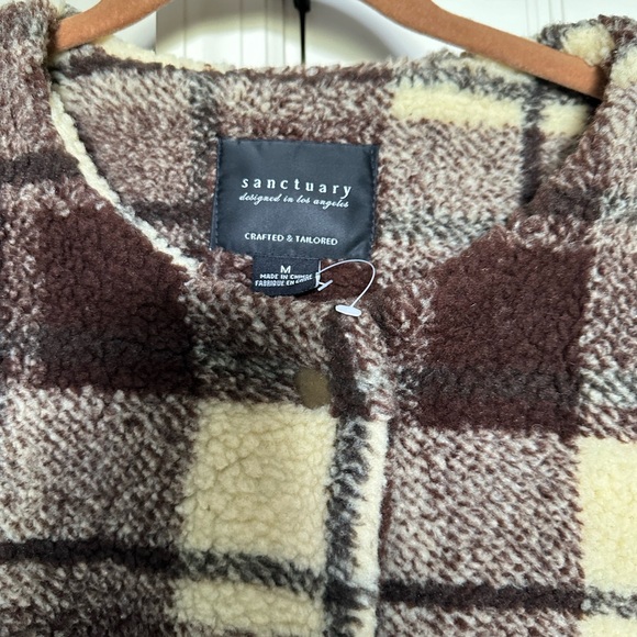 BOGO 🎉 🆕 Sanctuary Teddy Coat Sherpa Plaid Jacket - Picture 11 of 11